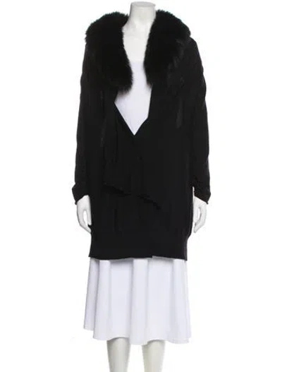 Pre-owned Alice And Olivia V-neck Sweater In Black