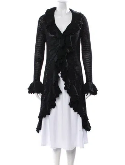 Pre-owned Alice And Olivia V-neck Sweater In Black