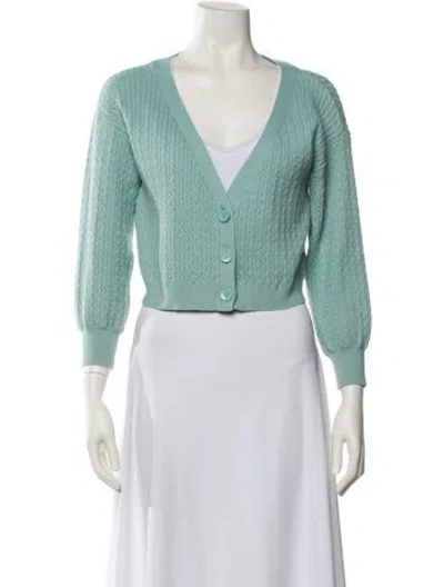 Pre-owned Alice And Olivia V-neck Sweater In Blue