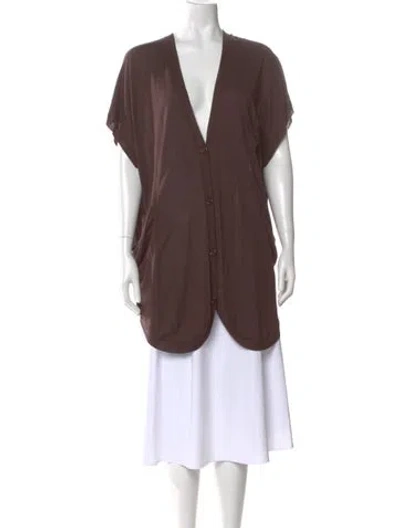 Pre-owned Alice And Olivia V-neck Sweater In Brown