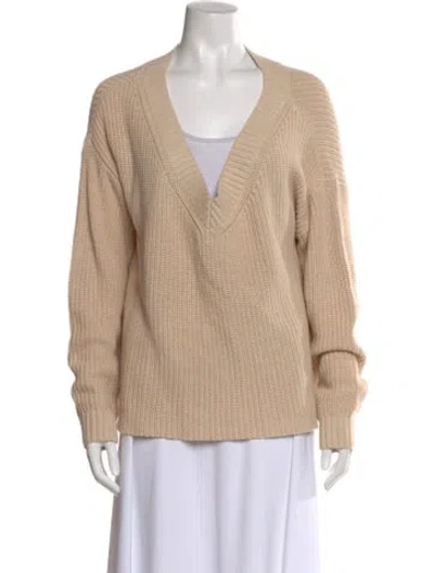 Pre-owned Alice And Olivia V-neck Sweater In Neutral