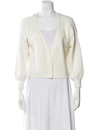 Pre-owned Alice And Olivia V-neck Sweater In Neutral