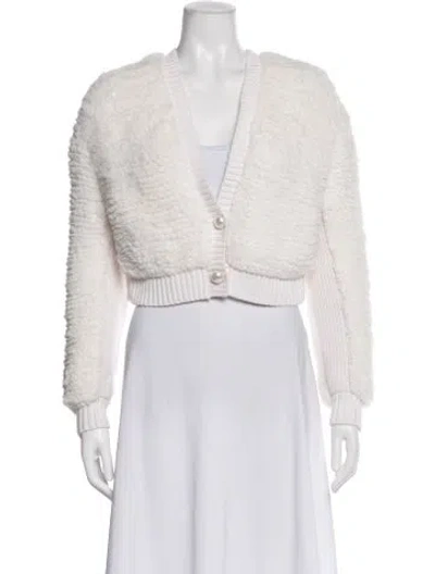 Pre-owned Alice And Olivia V-neck Sweater In Neutral