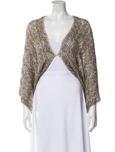 Pre-owned Alice And Olivia V-neck Sweater In Neutral