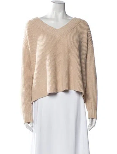 Pre-owned Alice And Olivia V-neck Sweater In Neutral