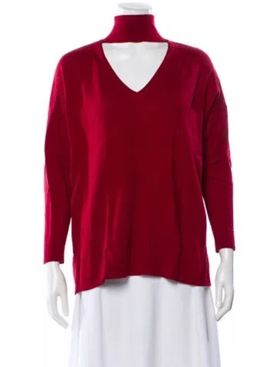 Pre-owned Alice And Olivia V-neck Sweater In Red
