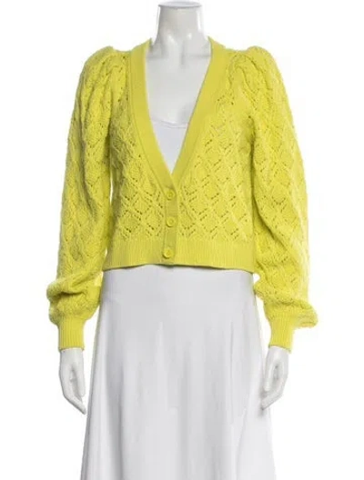 Pre-owned Alice And Olivia V-neck Sweater W/ Tags In Yellow