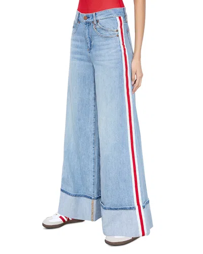 Alice And Olivia Wallie High Rise Wide Leg Jeans In Denim