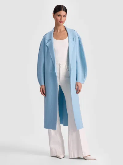 Alice And Olivia Waverly Cocoon Coat In Blue