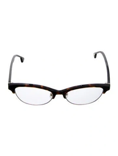 Pre-owned Alice And Olivia Wayfarer Eyeglasses In Brown