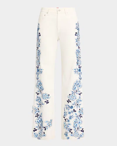 ALICE AND OLIVIA WEEZY EMBROIDERED JEANS
