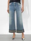 Alice And Olivia Weezy Embellished-cuff Jeans In Sierra Light Blue
