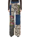 Alice And Olivia Weezy Mixed Media High Rise Wide Leg Jeans In Denim Multi In Lola Blue Multi