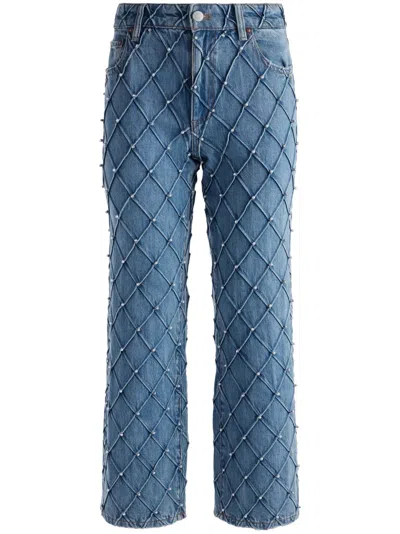 ALICE AND OLIVIA WEEZY QUILTED CROPPED JEANS