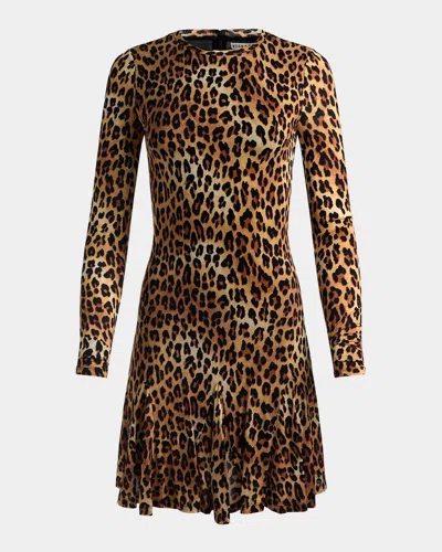 Alice And Olivia Wendy Cheetah Print A-line Dress In Animal Print