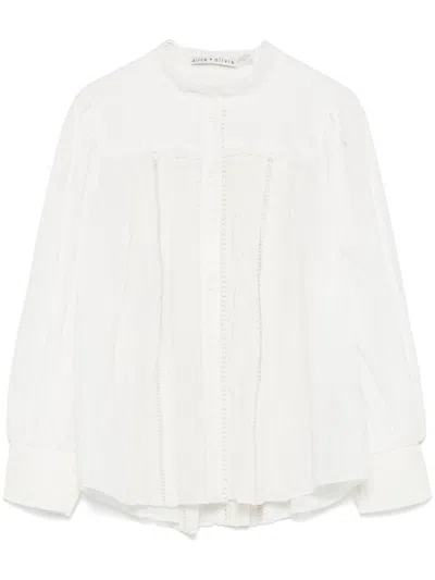 ALICE AND OLIVIA WHITE COTTON BLOUSE