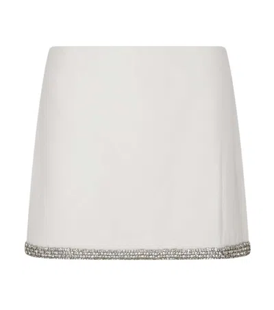 Alice And Olivia White Embellished Mini Skirt