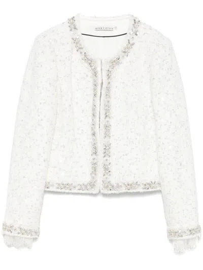 ALICE AND OLIVIA WHITE LANDON JACKET