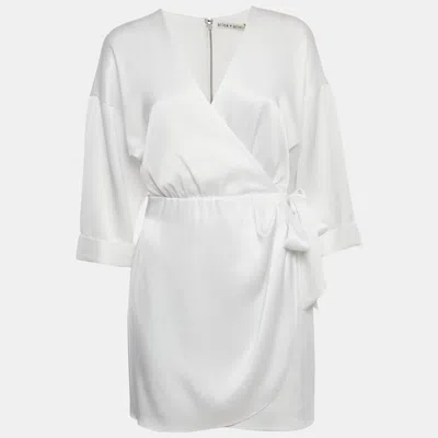 Alice And Olivia White Satin Tie Detail Mini Dress