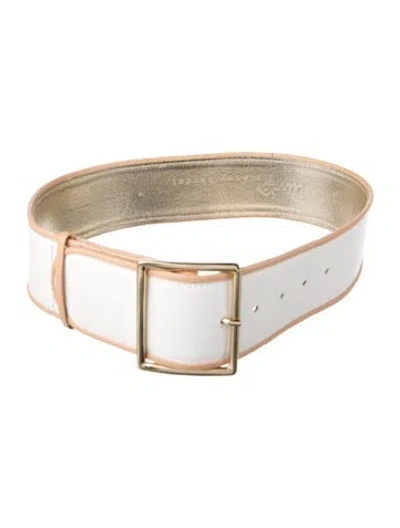 Pre-owned Alice And Olivia Wide Leather Belt Kit In Neutrals/white