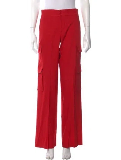 Pre-owned Alice And Olivia Wide Leg Pants In Red