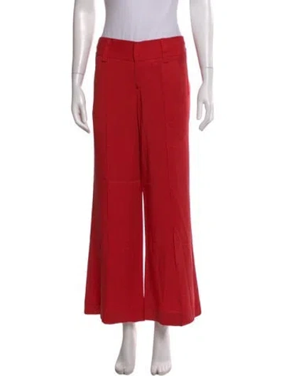 Pre-owned Alice And Olivia Wide Leg Pants In Red