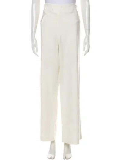 Pre-owned Alice And Olivia Wide Leg Pants In White