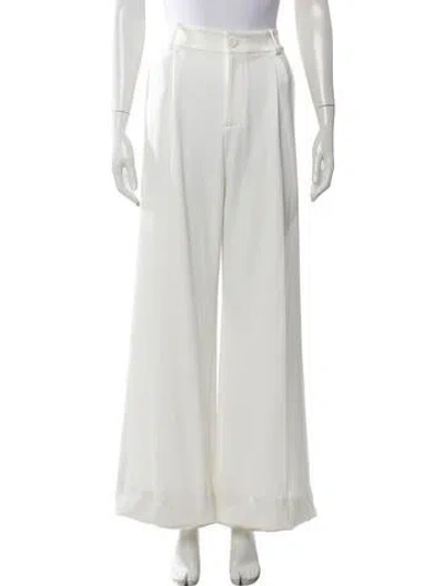 Pre-owned Alice And Olivia Wide Leg Pants In White