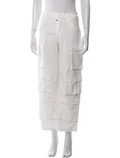 Pre-owned Alice And Olivia Wide Leg Pants In White