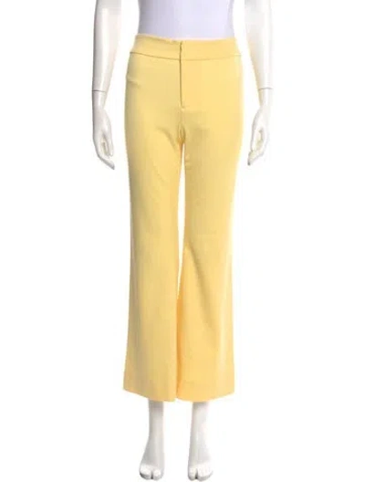 Pre-owned Alice And Olivia Wide Leg Pants In Yellow