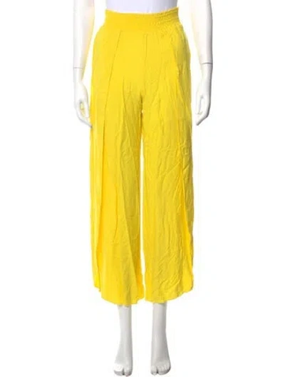 Pre-owned Alice And Olivia Wide Leg Pants In Yellow