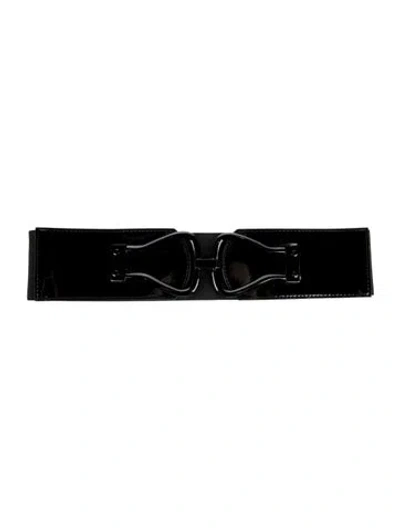 Pre-owned Alice And Olivia Wide Waist Belt In Black