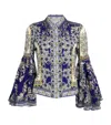 Alice And Olivia Willa Bell-sleeve Top In Blue