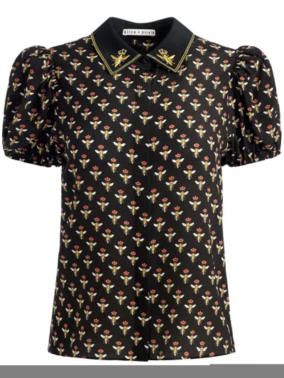 Alice And Olivia Willa Blouse In Queen Bee