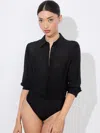 Alice And Olivia Willa Bodysuit In Black