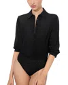 Alice And Olivia Willa Bodysuit In Black