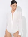 Alice And Olivia Willa Bodysuit In Off White