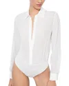 Alice And Olivia Willa Bodysuit In Off White