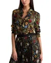 Alice And Olivia Willa Burnout Blouse In Multi
