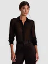 Alice And Olivia Willa Combo Blouse In Black