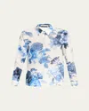 Alice And Olivia Alice + Olivia Willa Printed Silk Shirt In Affection Small