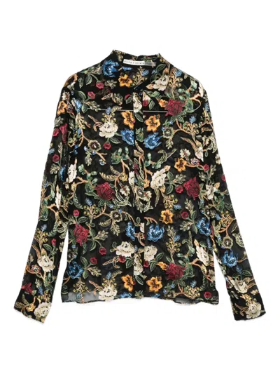 ALICE AND OLIVIA WILLA FLORAL-PRINT LONG-SLEEVE BLOUSE