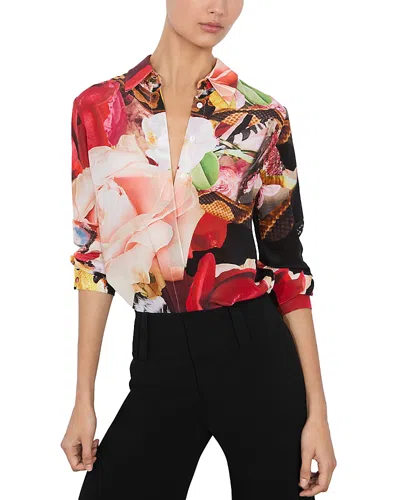 ALICE AND OLIVIA ALICE AND OLIVIA WILLA FLORAL SILK TOP
