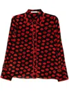 Alice And Olivia Willa Printed Silk Crepe De Chine Shirt In Black