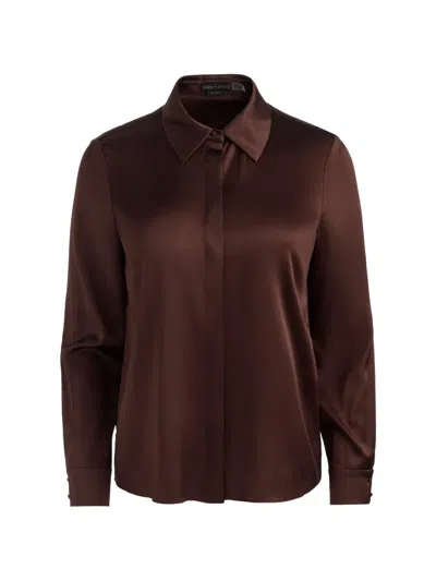 Alice And Olivia Willa Long-sleeve Shirt In Brown