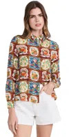 Alice And Olivia Willa Placket Top A Summer Day In A Summer Day