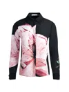 Alice And Olivia Willa Floral-print Silk Crepe De Chine Shirt In Luna Floral