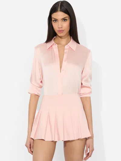 Alice And Olivia Alice + Olivia Willa Silk Shirt In Pink