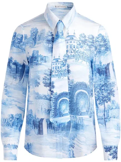 ALICE AND OLIVIA WILLA PLACKET TOP