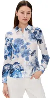 Alice And Olivia Willa Relaxed Placket Top Affection Small In Affection Small